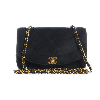Chanel Suede Quilted Small Flap Black 1 of 8