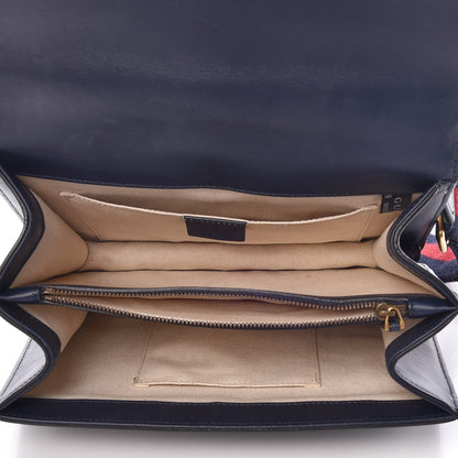 Gucci Moon Calfskin Bamboo Web Medium Dionysus Top Handle Bag Blue Emerald Hibiscus Red 5 of 11