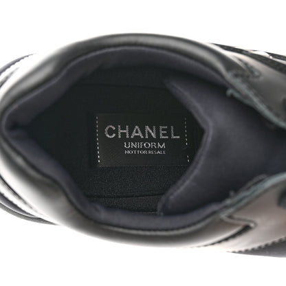 Chanel Fabric Calfskin Suede Mens CC Sneakers 42 Black 7 of 11