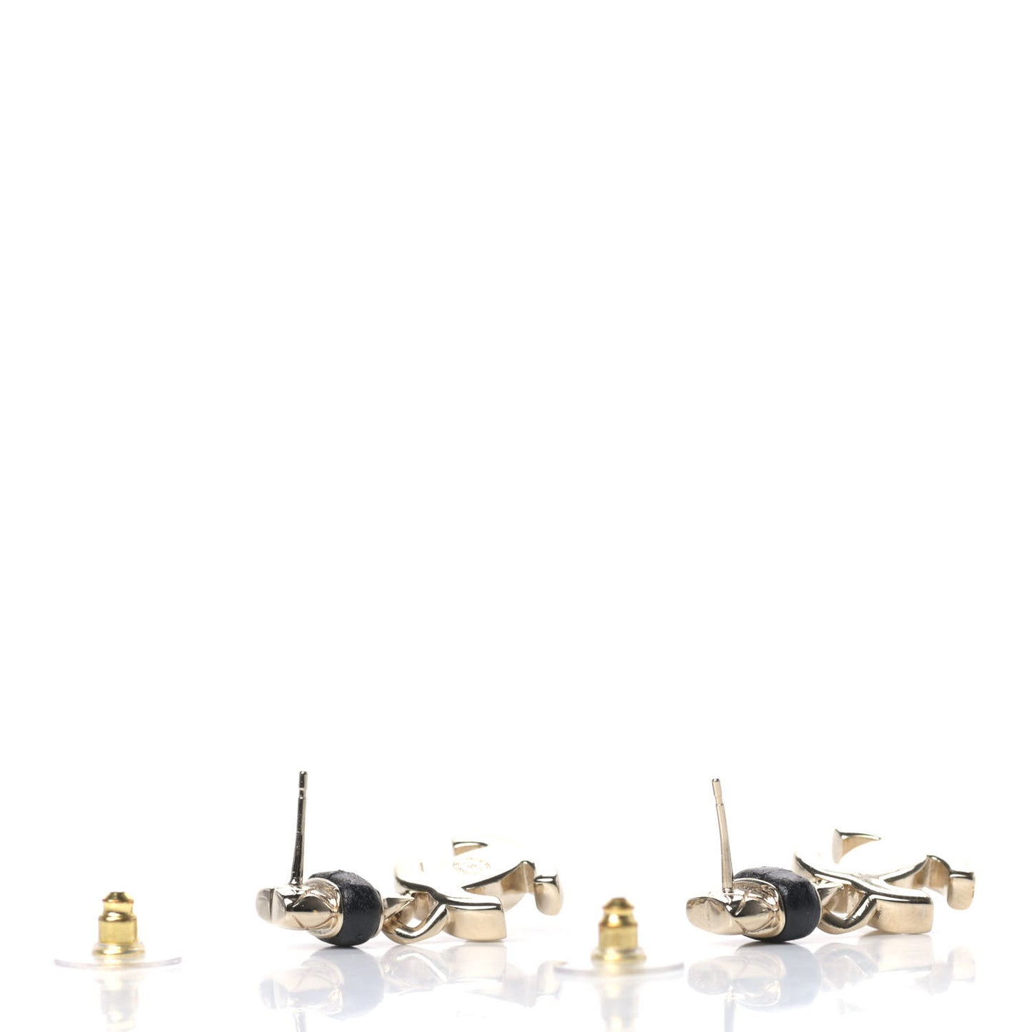Lambskin CC Turnlock Drop Earrings Gold Black