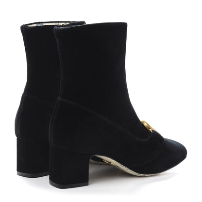 Gucci Softy Velvet Malaga Kid GG Victoire 55mm Ankle Boots 36 Black 4 of 9