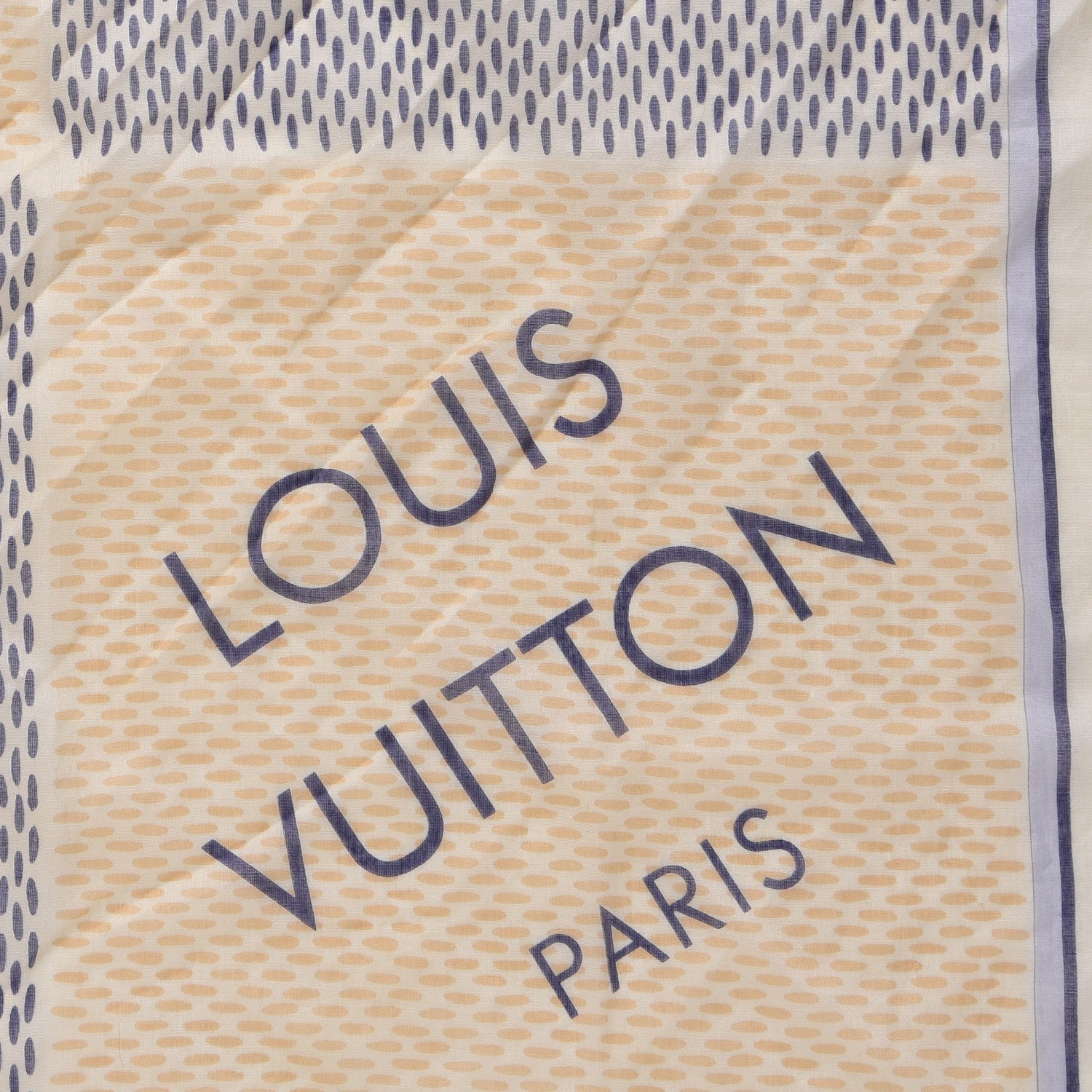 Louis Vuitton Damier Azur Cotton Square Bandana Scarf 3 of 5