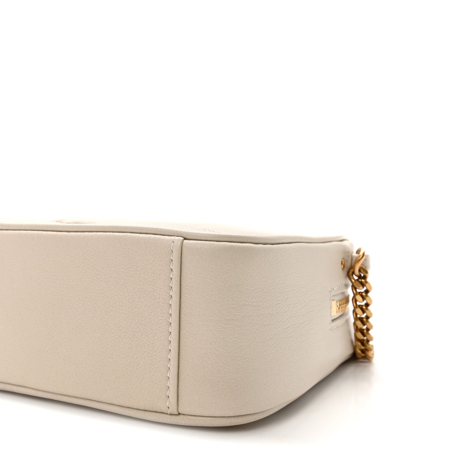 Lambskin Quilted Mini Camera Bag Crema Soft