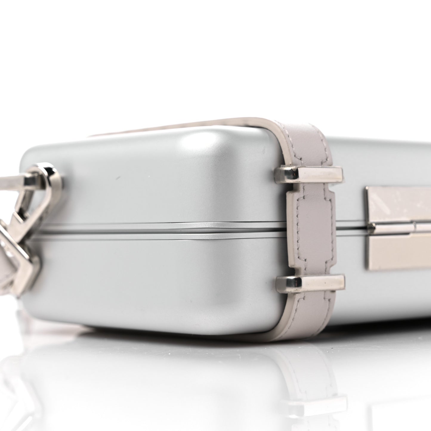X RIMOWA Aluminum Personal Clutch On Strap Silver