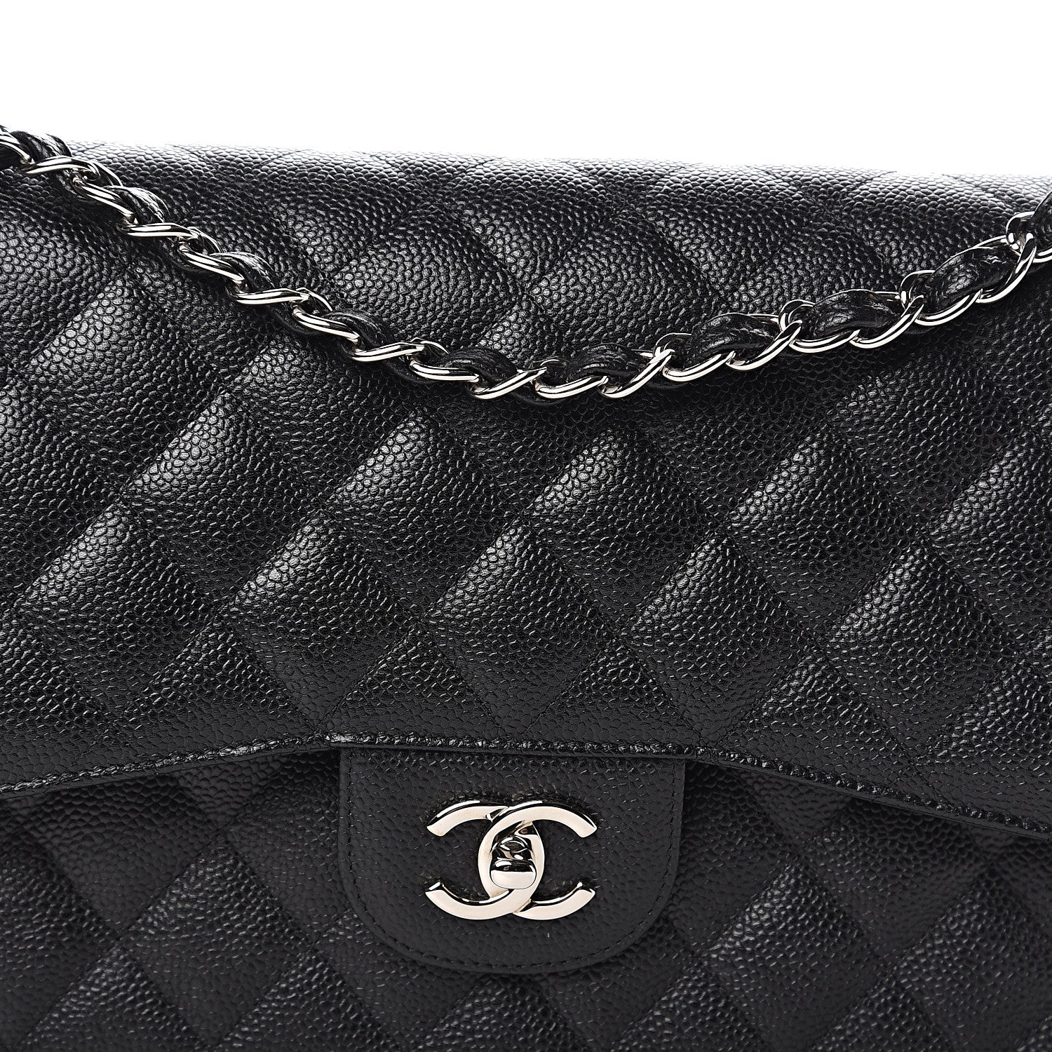 Chanel Caviar Quilted Jumbo Double Flap Black 11 of 12