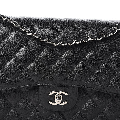 Chanel Caviar Quilted Jumbo Double Flap Black 11 of 12