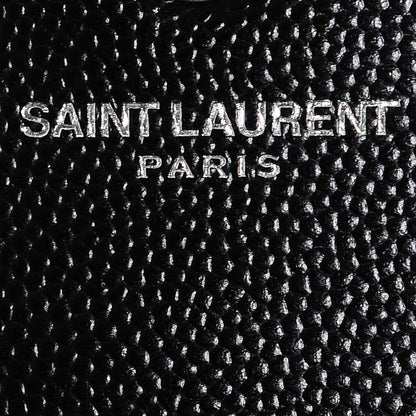 Saint Laurent Grain De Poudre Matelasse Chevron Monogram Chain Wallet Black 6 of 7