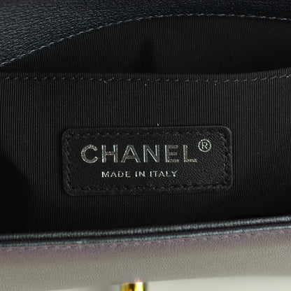 Chanel Iridescent Goatskin Quilted Small Boy with Iridescent Ruthenium Purple 8 of 9