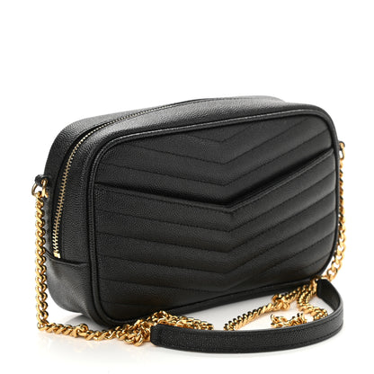 Saint Laurent Grain De Poudre Matelasse Monogram Mini Lou Camera Bag Black 3 of 8