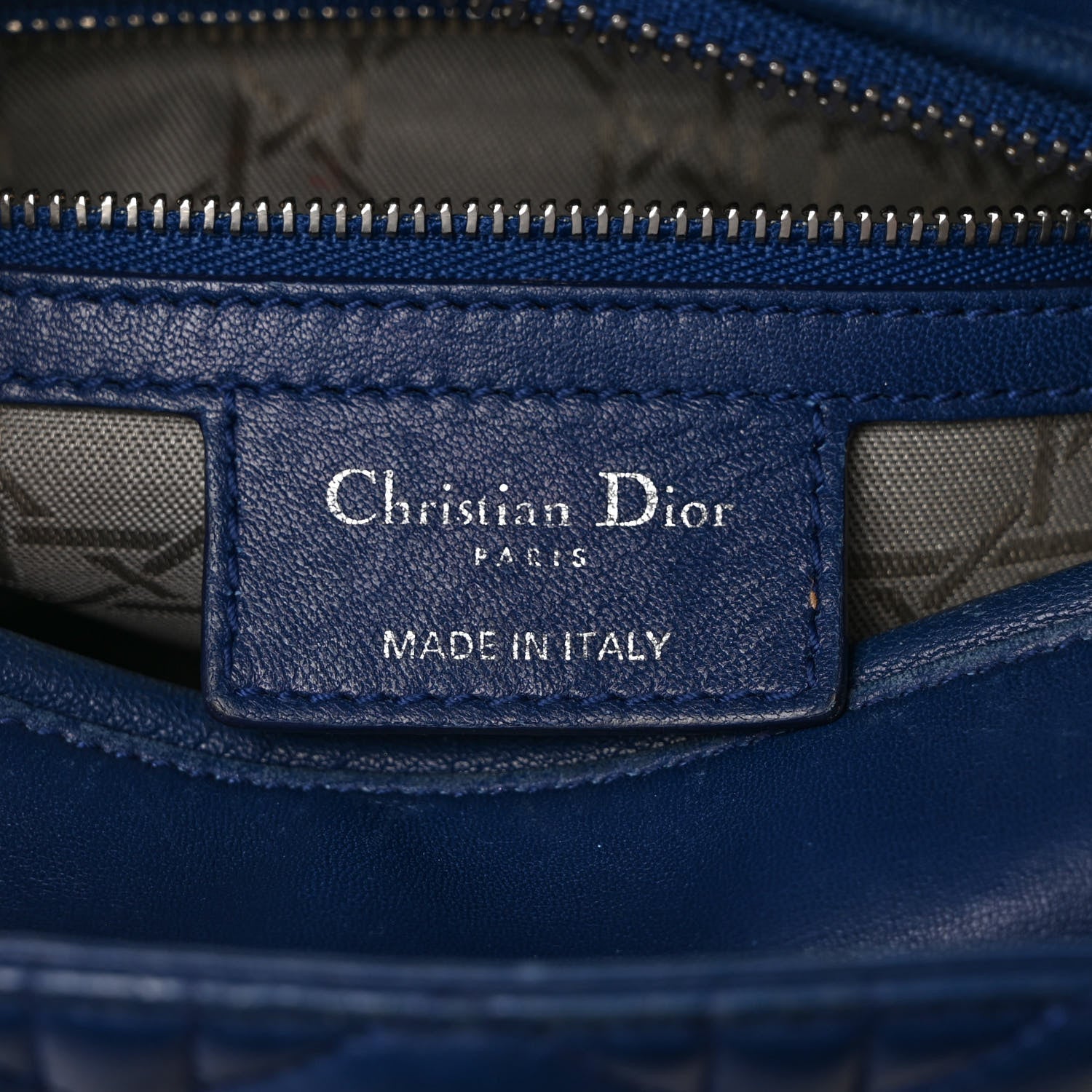 Christian Dior Lambskin Cannage Medium Lady Dior Navy 6 of 10