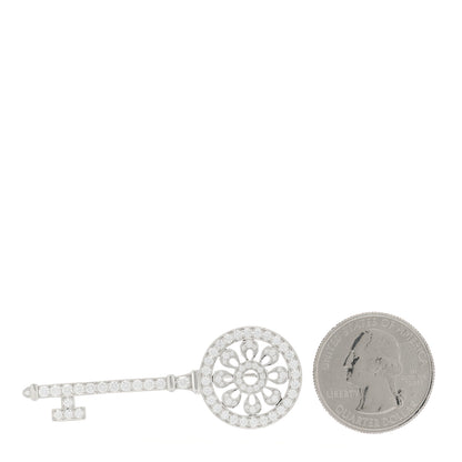 Tiffany Platinum Diamond Petals Key Brooch Pin 2 of 6