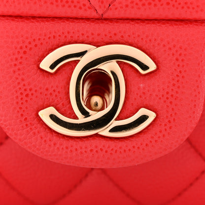 Chanel Caviar Quilted Medium Double Flap Red 11 of 12