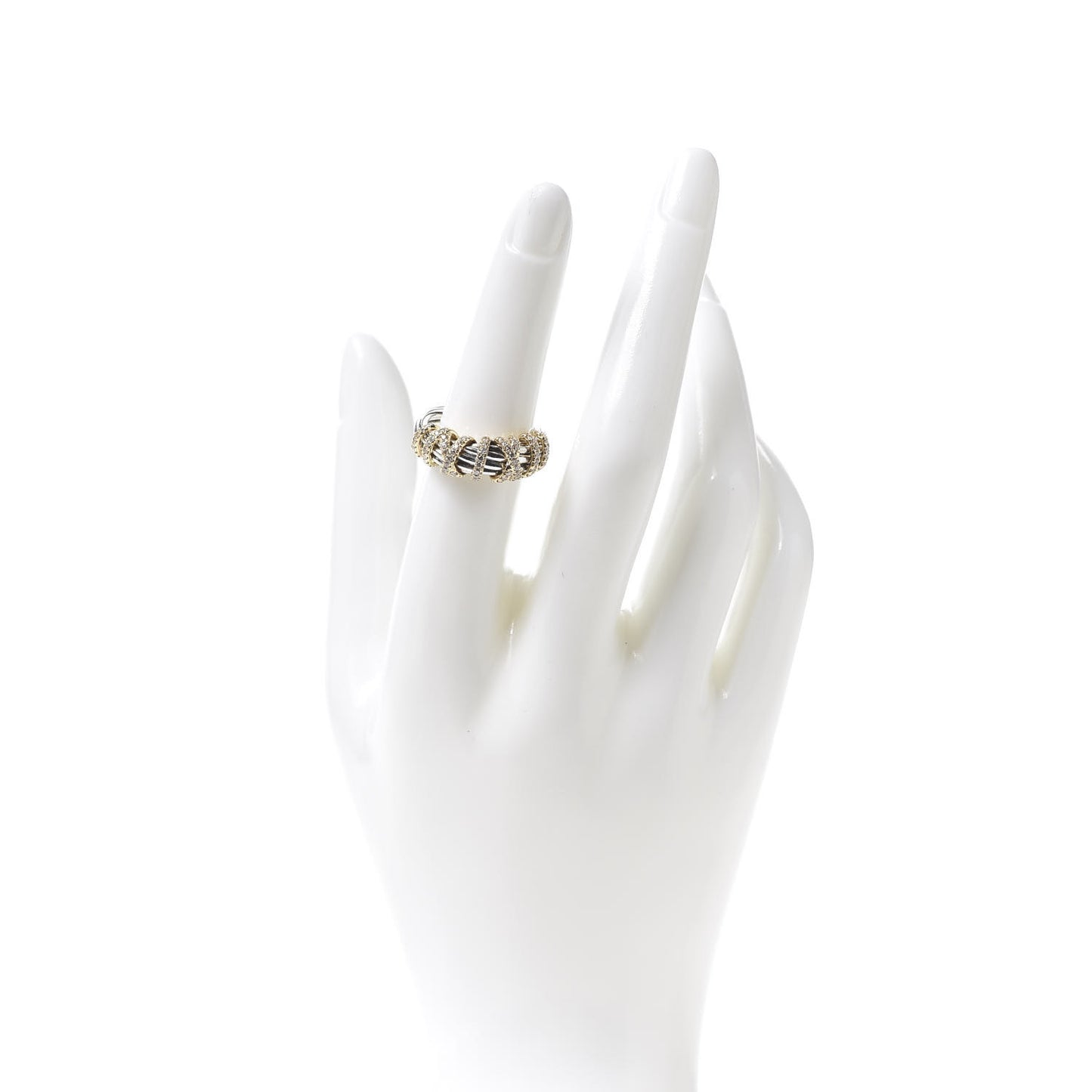 Sterling Silver 18K Yellow Gold Diamond Helena Ring 51 5.75