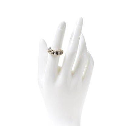 David Yurman Sterling Silver 18K Yellow Gold Diamond Helena Ring 51 5.75 2 of 5