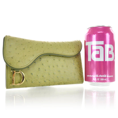 Christian Dior Ostrich Saddle Wallet Green 2 of 7