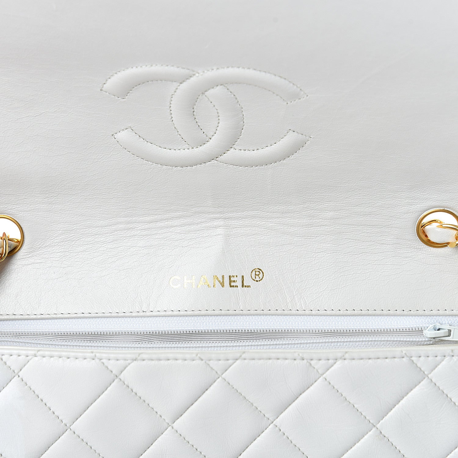 Chanel Lambskin Quilted Medium Single Flap White 14 of 18