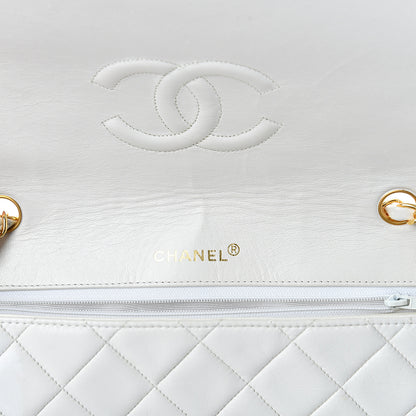 Chanel Lambskin Quilted Medium Single Flap White 14 of 18