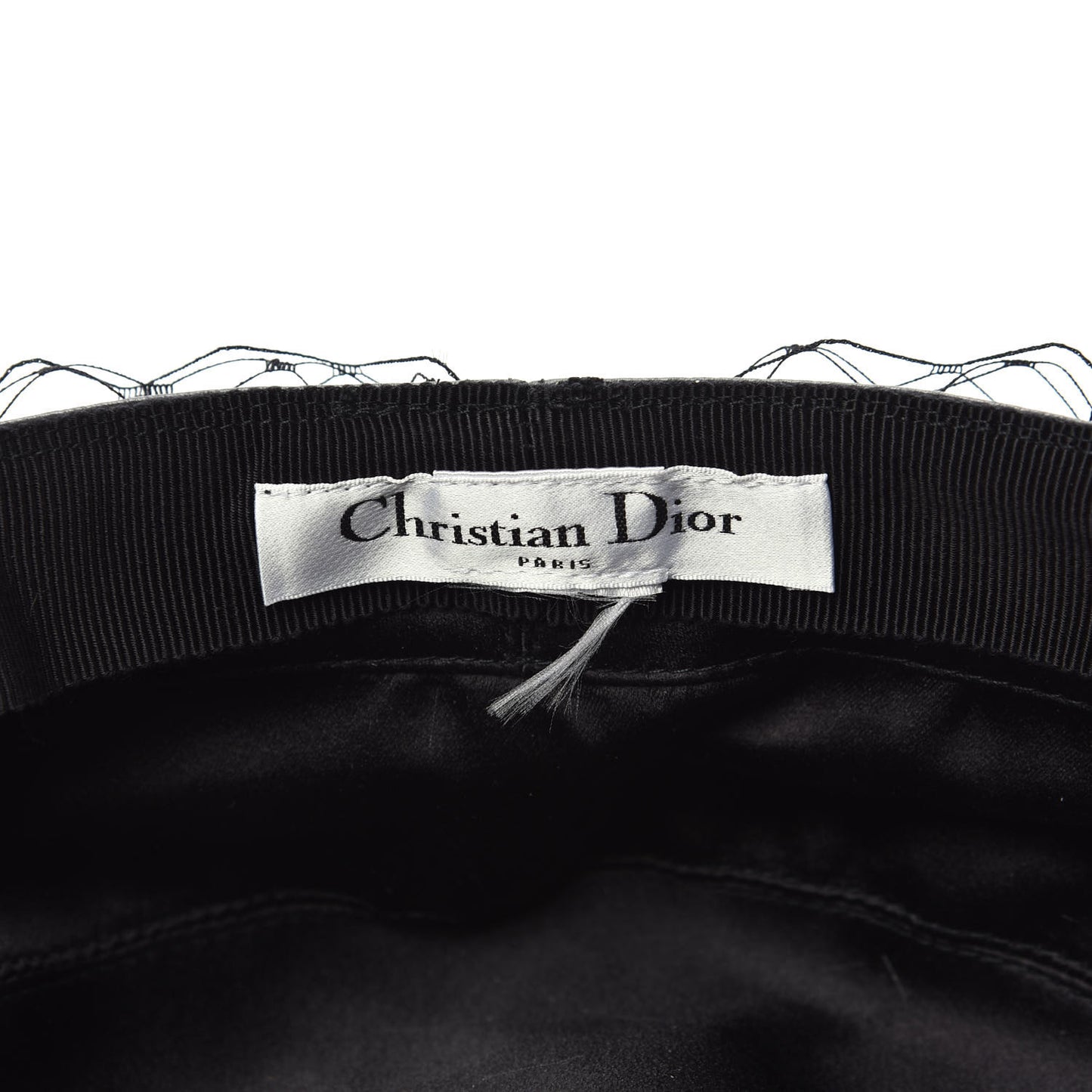 Calfskin Paris Revolution Cap With Veil 58 Black