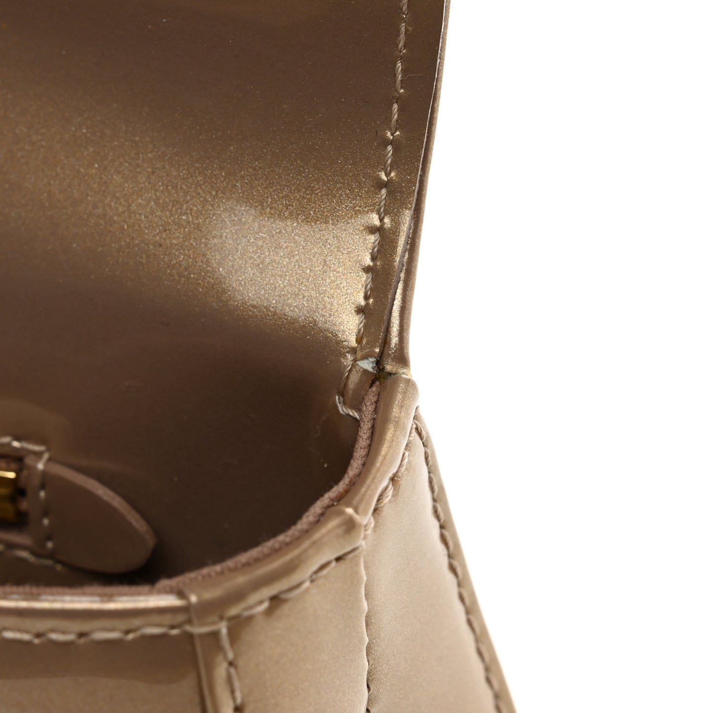 Patent Sobe Clutch Beige Poudre