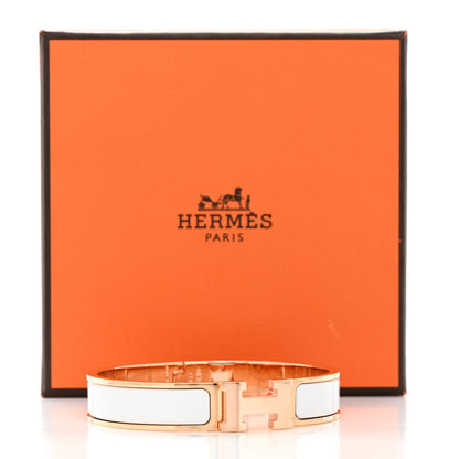 Hermes Enamel Narrow Clic Clac H Bracelet GM White 5 of 5