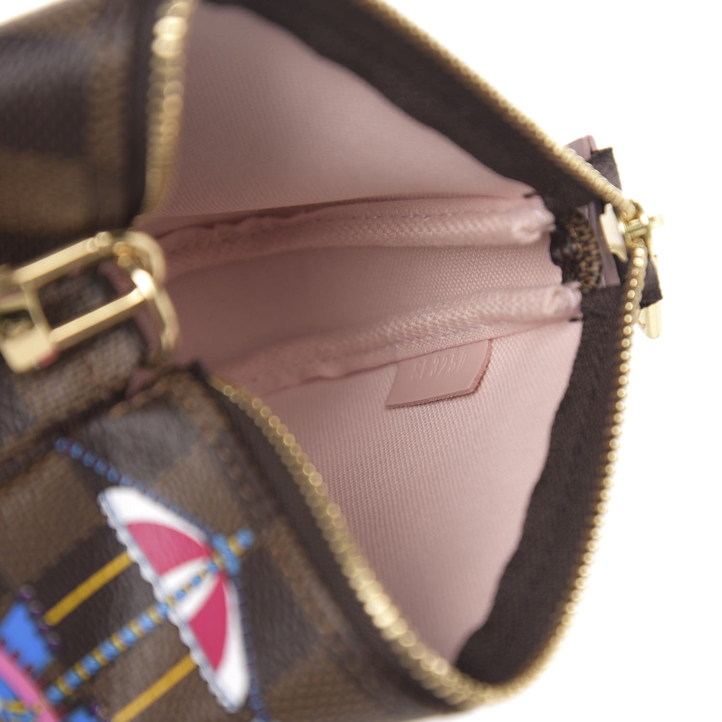 Damier Ebene 2020 Christmas Animation Big Wheel Mini Pochette Accessories Rose Ballerine