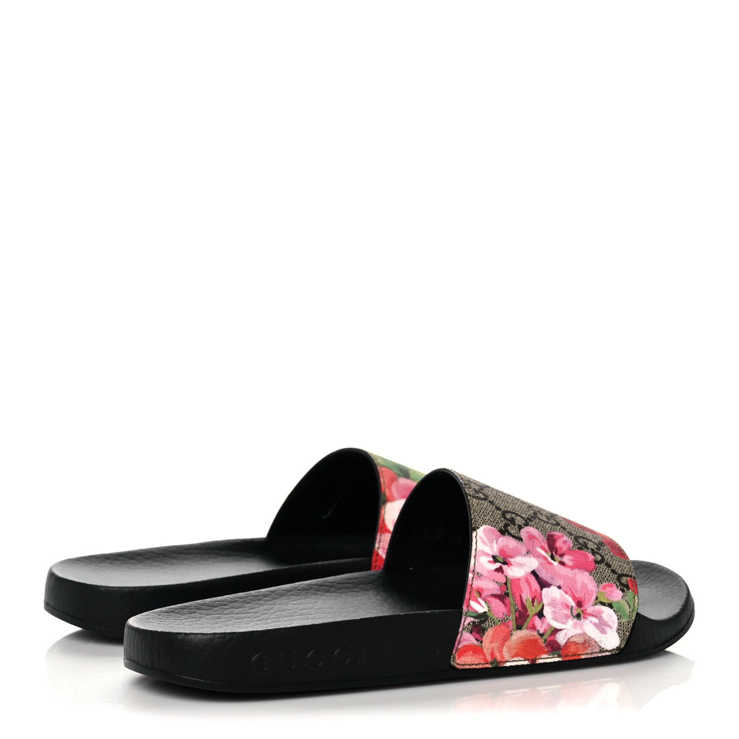 Gucci GG Supreme Monogram Blooms Slide Sandals 36 Beige Multicolor 4 of 7