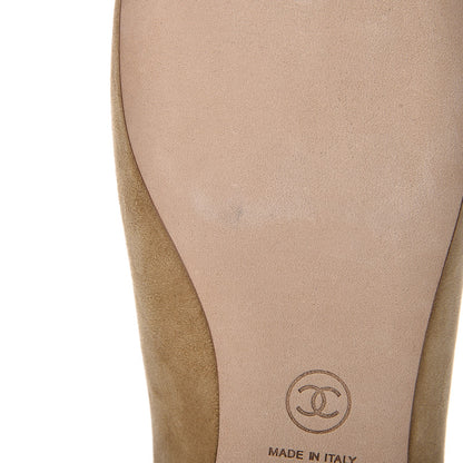 Chanel Kid Suede CC Flats 40 Beige 7 of 10
