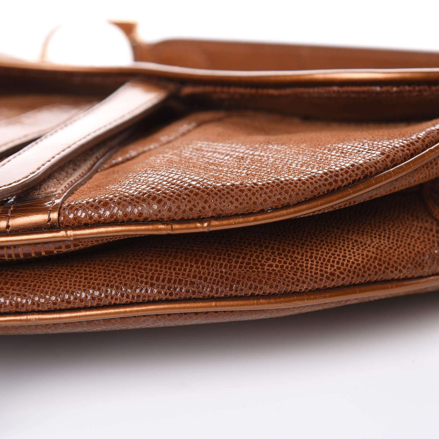 Christian Dior Lizard Saddle Bag Brown 10 of 15