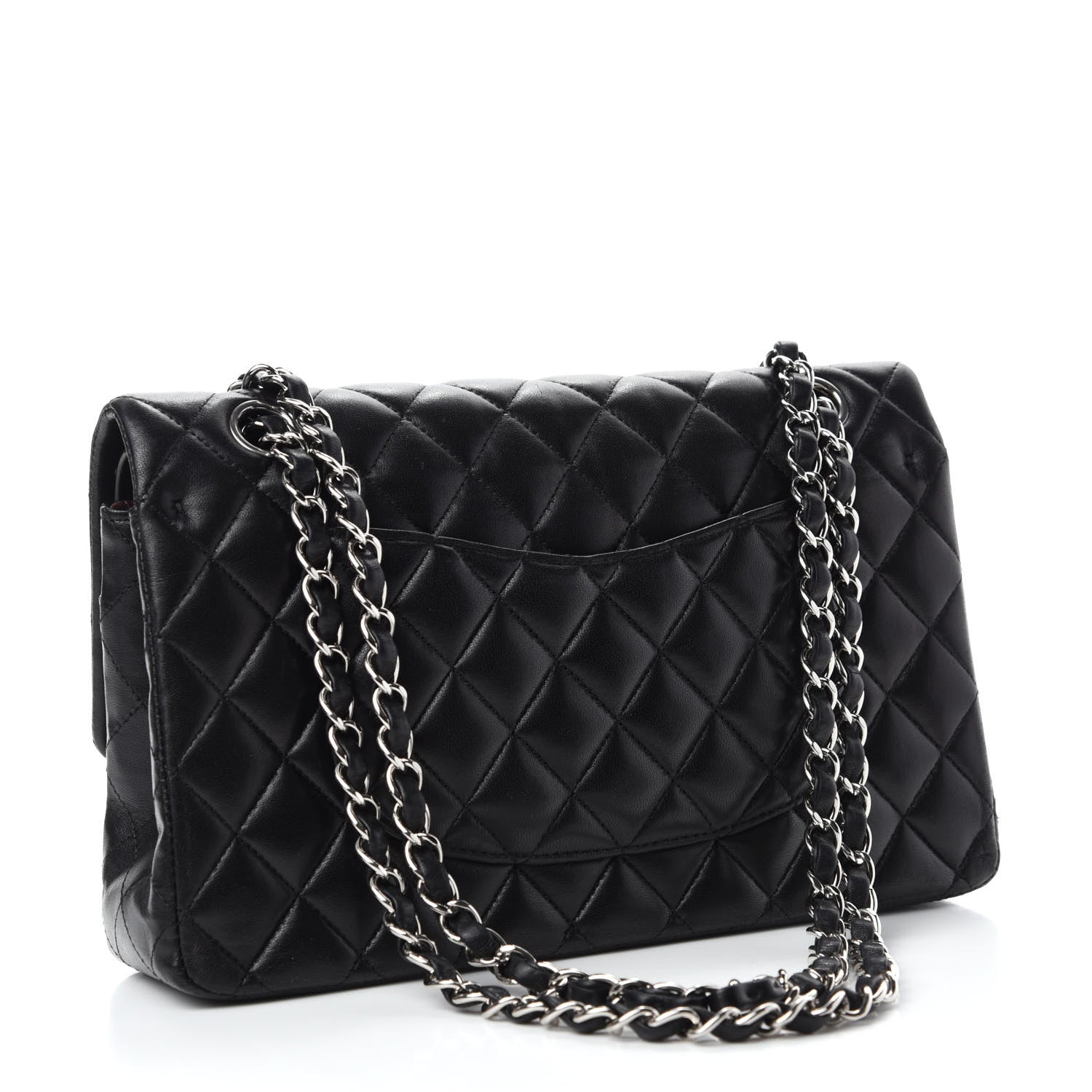 Chanel Lambskin Quilted Medium Double Flap Black 3 of 14