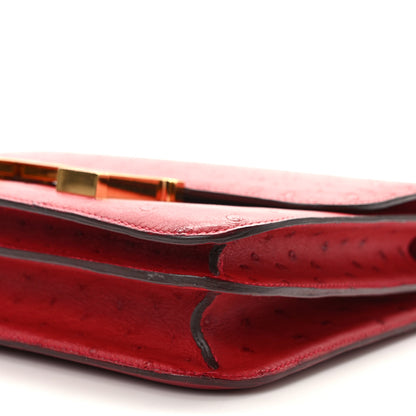 Hermes Ostrich Constance 24 Rouge Vif 10 of 16