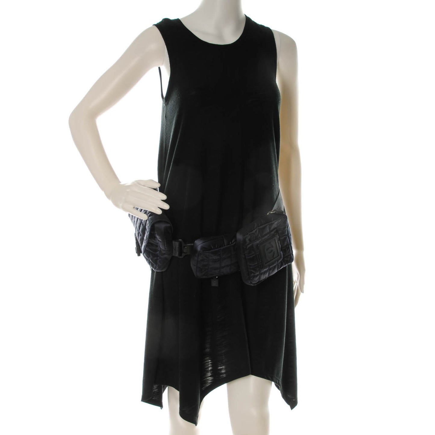 Nylon Quilted Sport Waist Bag Navy