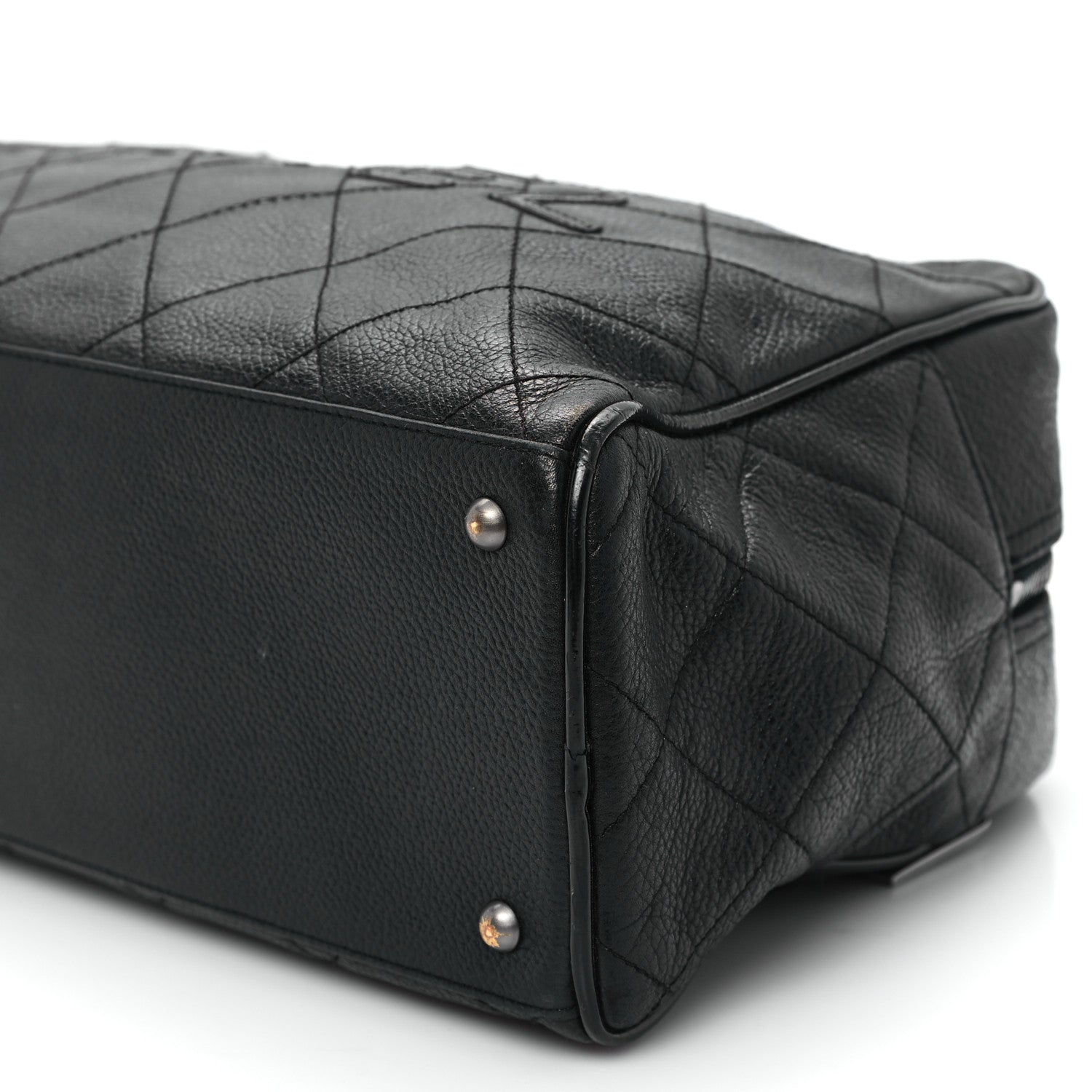 Chanel Calfskin Patent Quilted Bowler Black 10 of 13