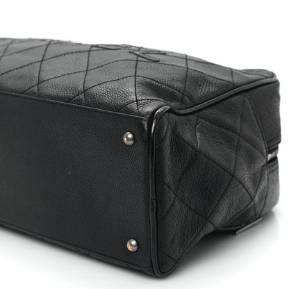 Chanel Calfskin Patent Quilted Bowler Black 10 of 13