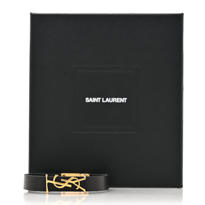 Saint Laurent Calfskin Opyum Double Wrap Bracelet Black Gold 6 of 6