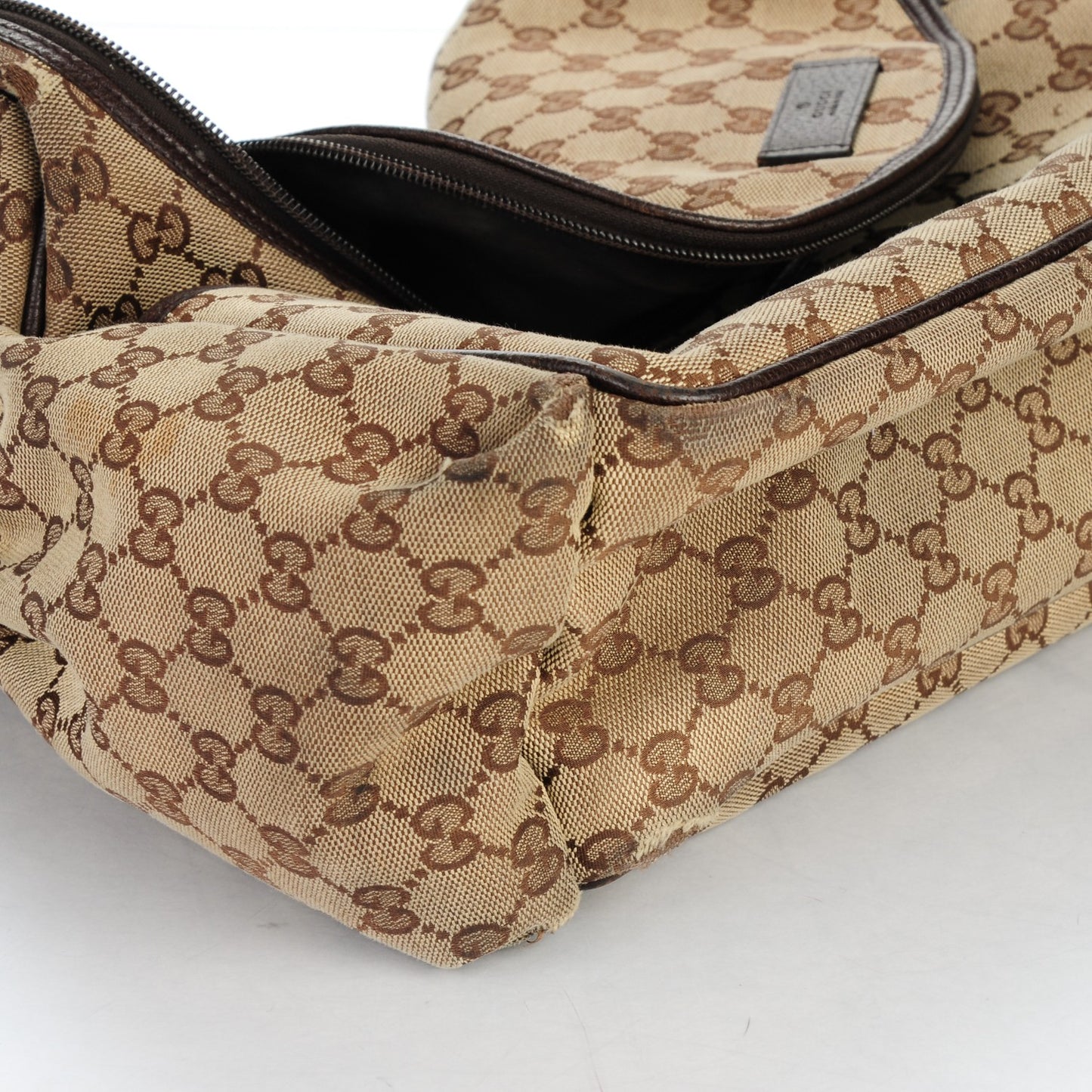 Monogram Natural Pigskin Large Diaper Bag Beige Ebony Cocoa Dark Chocolate