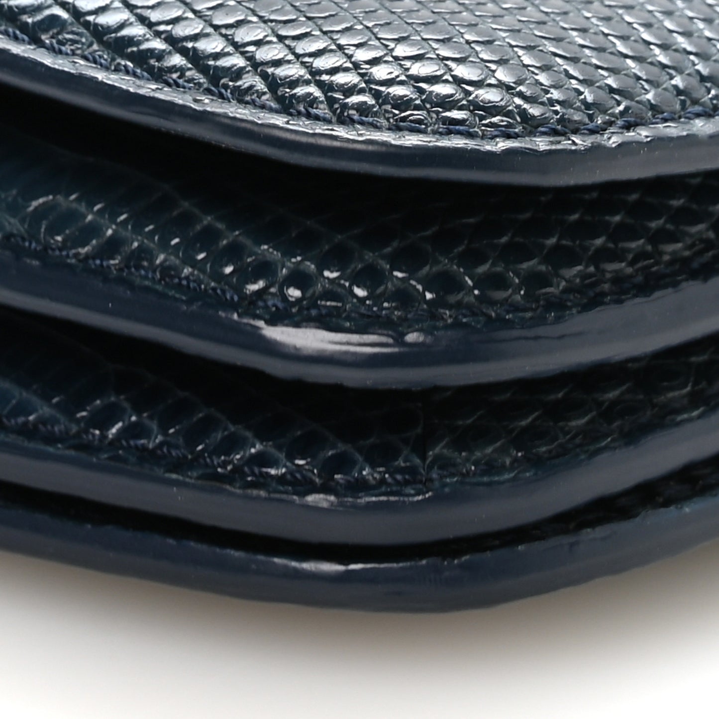 Lizard Large Julien Shoulder Bag Navy