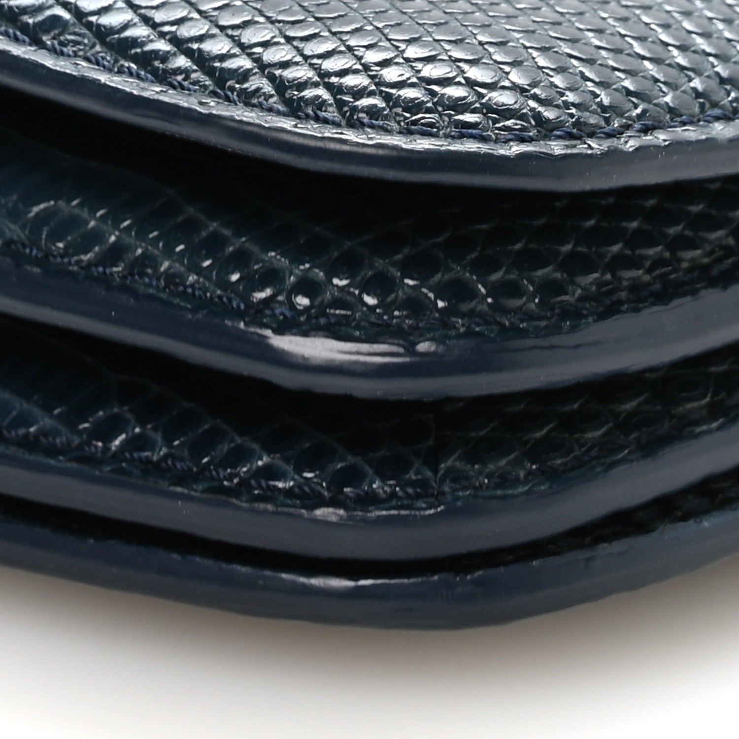 The Row Lizard Large Julien Shoulder Bag Navy 9 of 9
