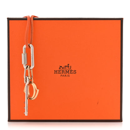Hermes Palladium Permabrass Curiosite Pendant Necklace Orange Gold 7 of 7