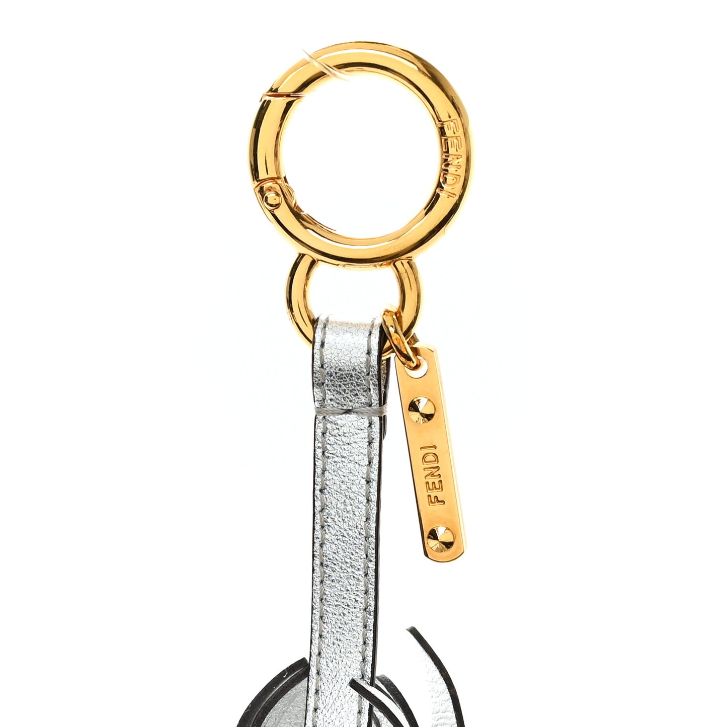 Mink Fur Vitello Catalan Mirror Strawberry Bag Charm Pineapple Silver