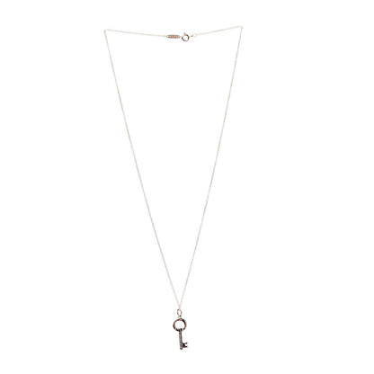 Tiffany 18K Rose Gold Modern Keys Open Round Key Pendant Necklace 3 of 7