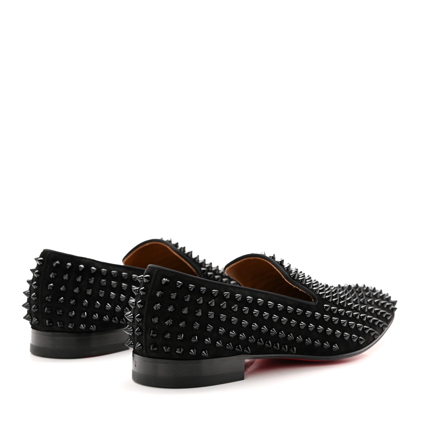 Veau Velours Spikes Mens Dandelion Flat Loafers 42.5 Black