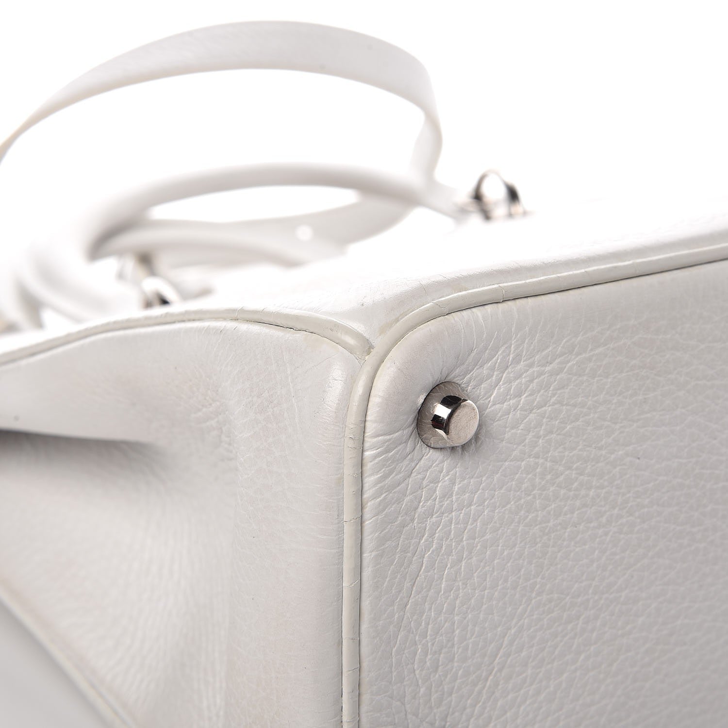 Christian Dior Bullcalf Printed Medium Flower Diorissimo Tote White 11 of 16