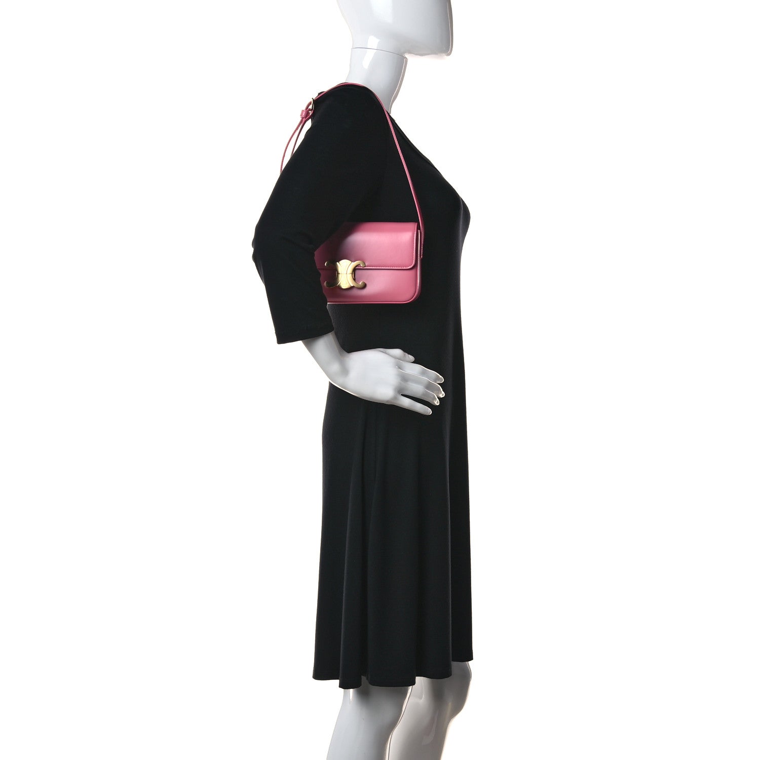 Celine Shiny Calfskin Triomphe Flamingo 2 of 10