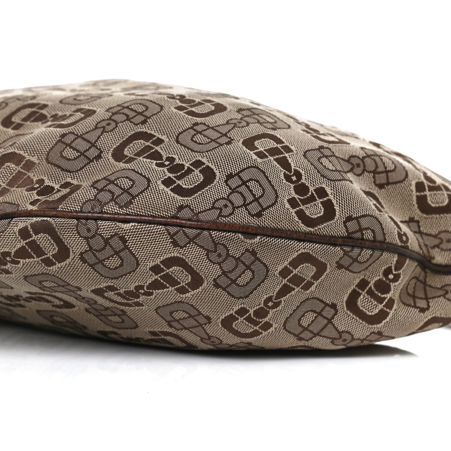 Canvas Horsebit Glam Hobo Dark Brown