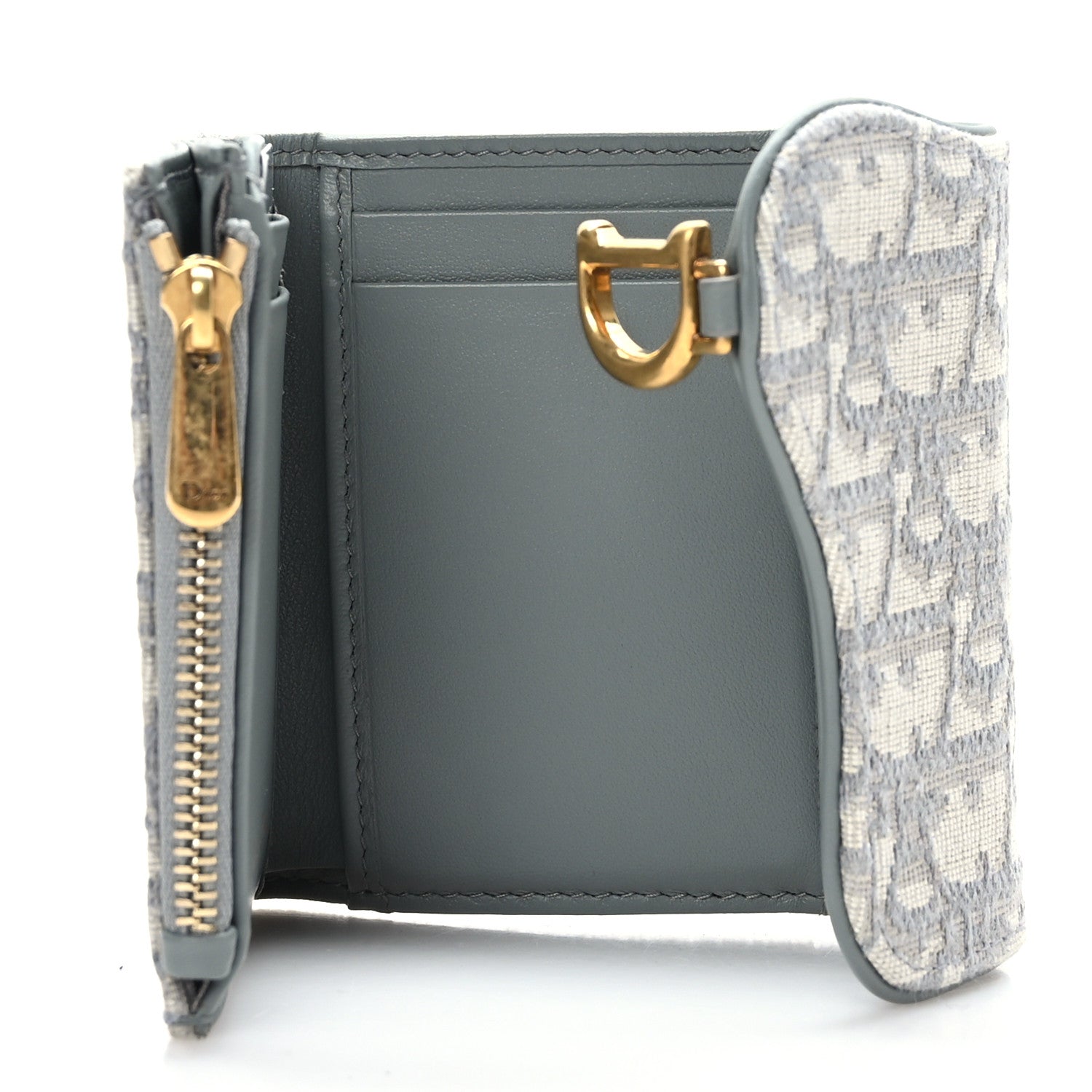 Christian Dior Oblique Saddle Lotus Wallet Grey 5 of 7