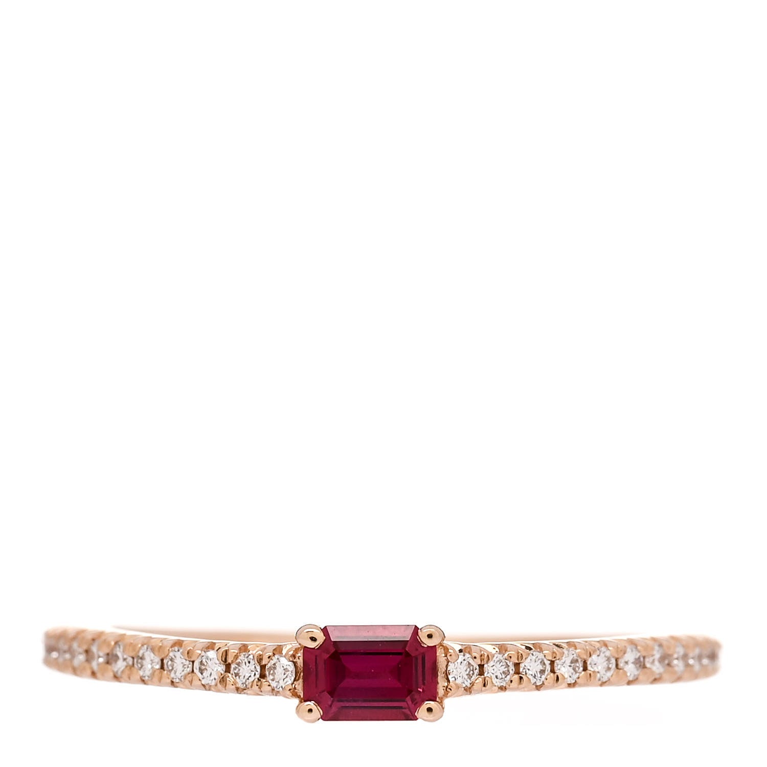 Tiffany 18K Rose Gold Diamond Ruby Novo Horizon Ring 52 6 1 of 5