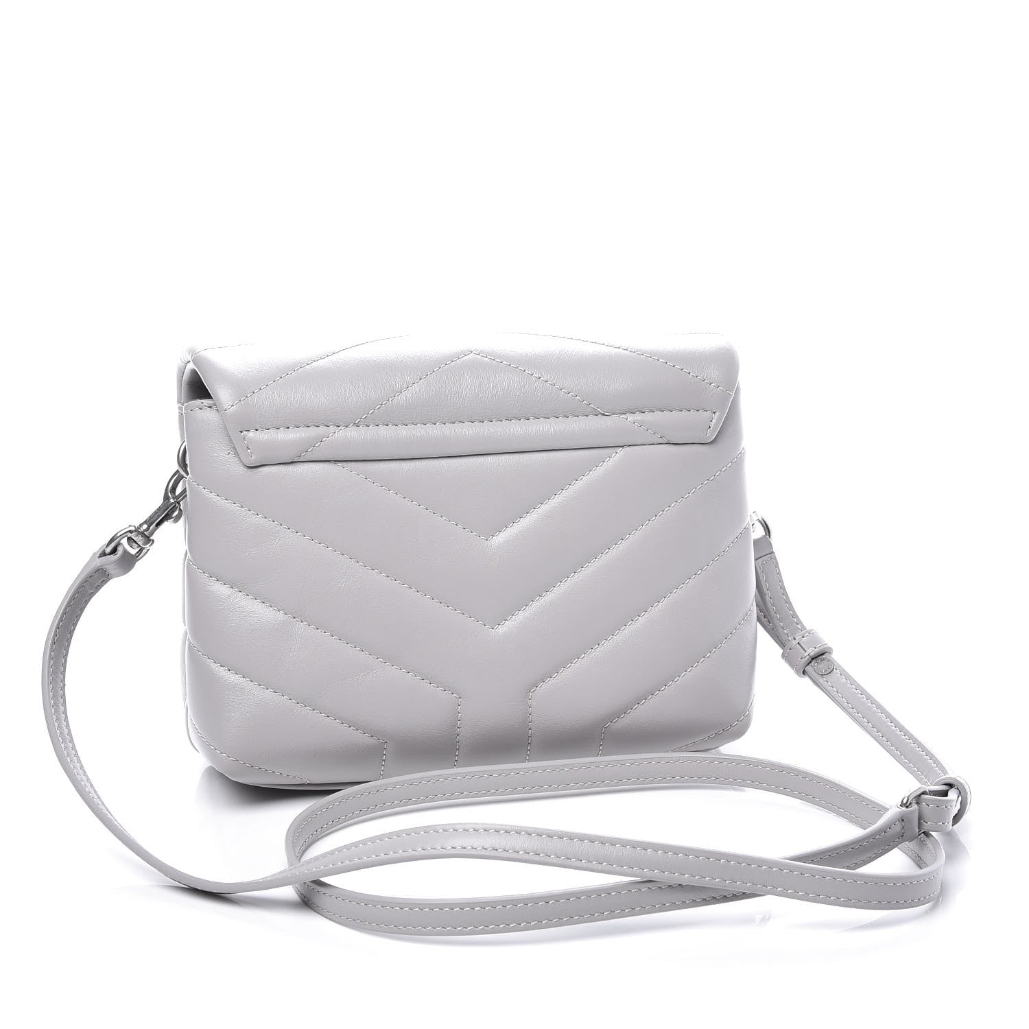 Saint Laurent Calfskin Y Quilted Monogram Toy Loulou Satchel Granite 2 of 10