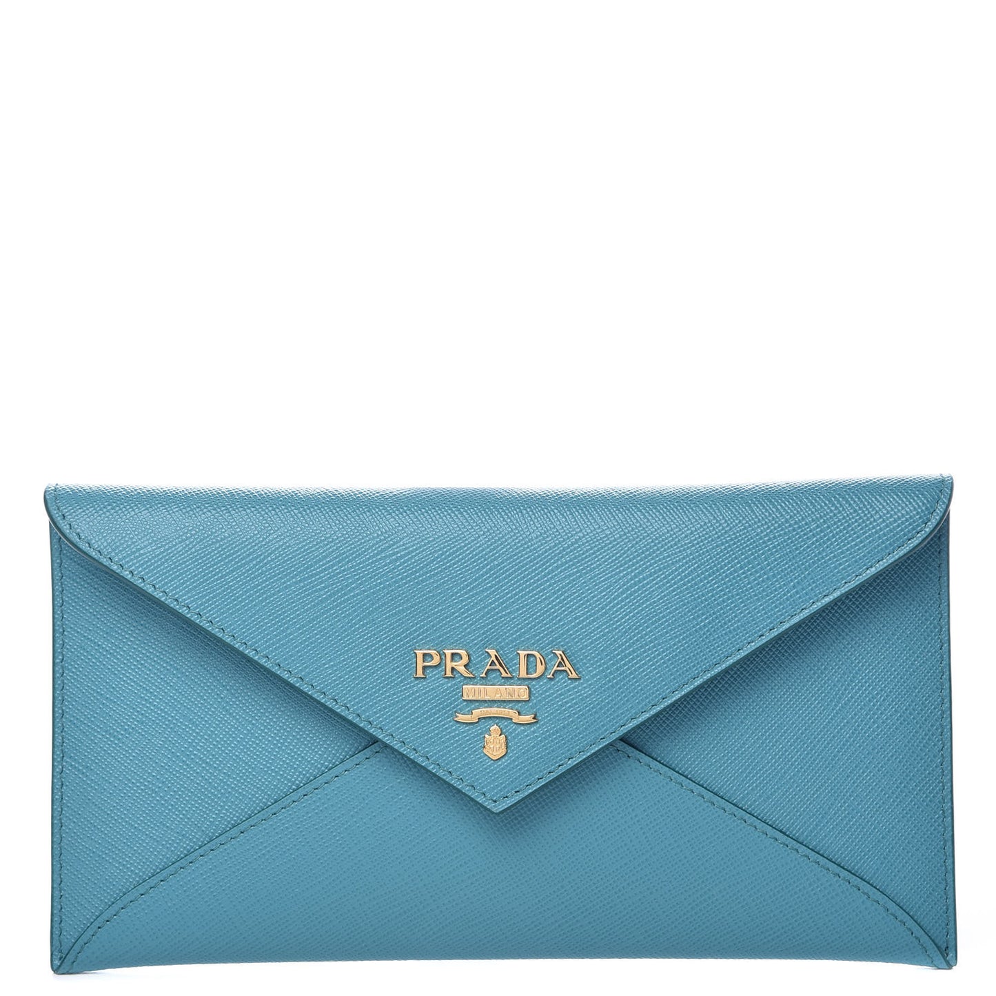 Saffiano Metal Envelope Wallet Turchese