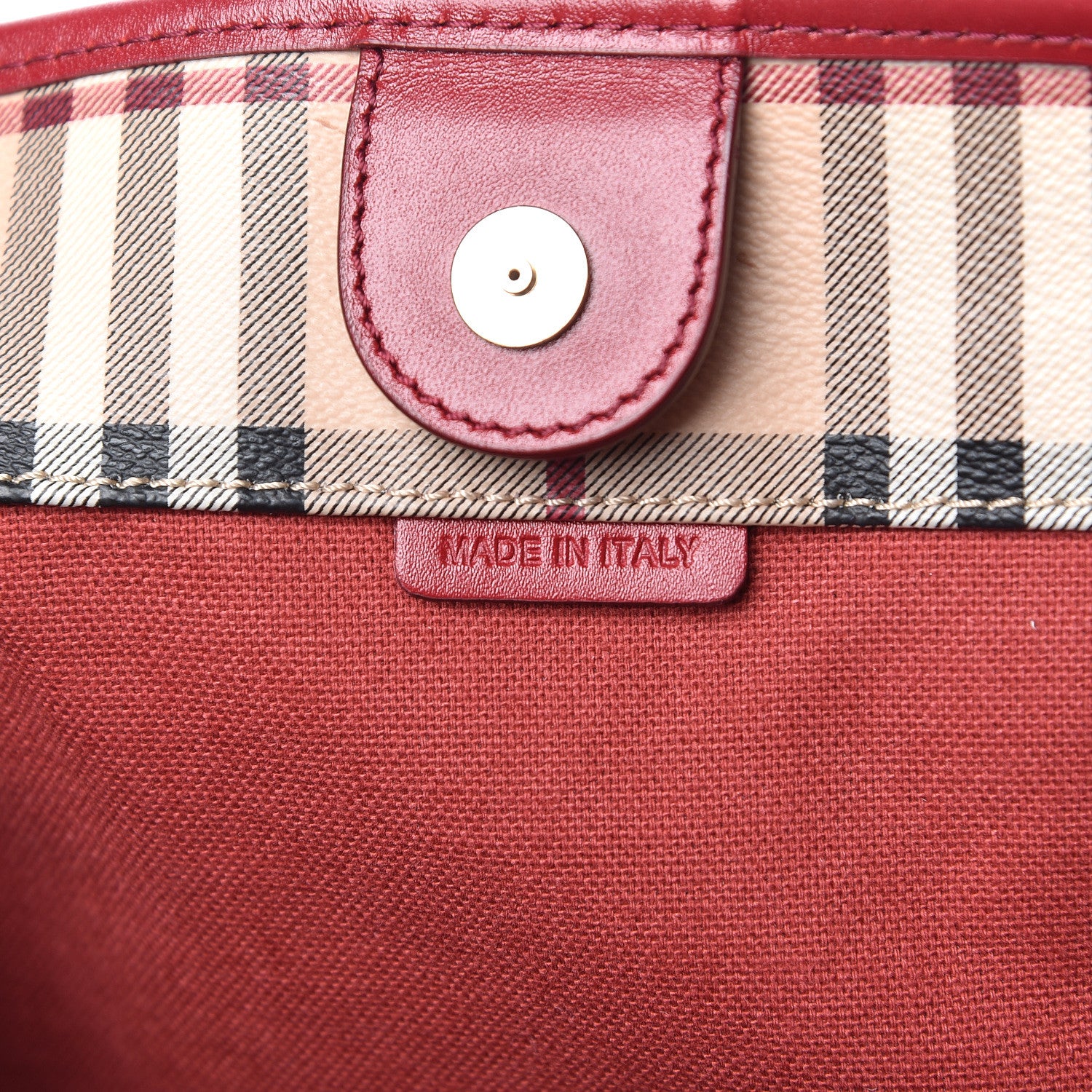 Burberry Haymarket Check Small Canterbury Tote Military Red 7 of 10