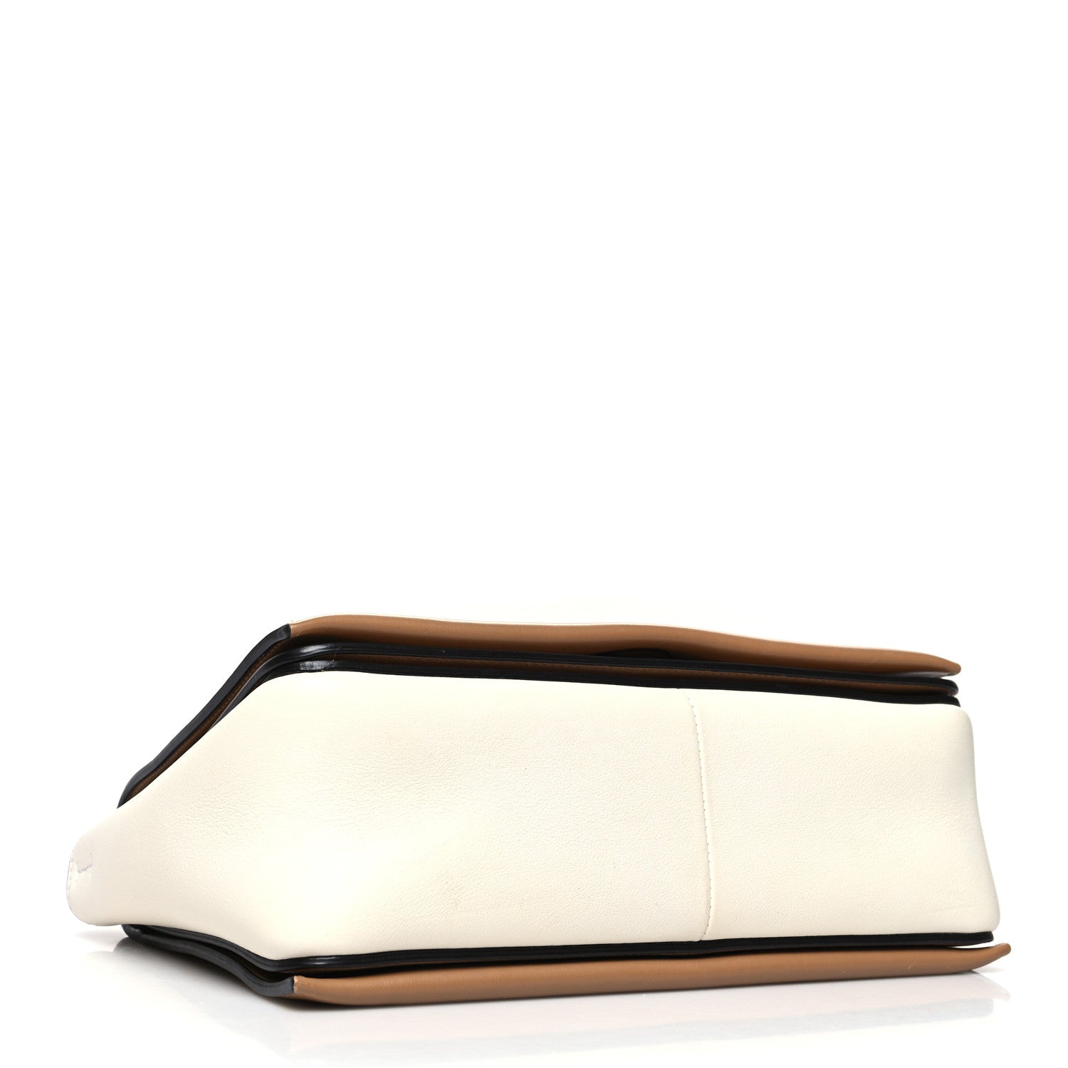 Celine Shiny Smooth Calfskin Medium Frame Shoulder Bag Tan Optic White 4 of 13